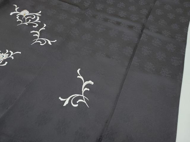 平和屋着物●極上　訪問着　総刺繍　更紗唐草文　金糸　檳榔子染色地　逸品　CZAA4980s6