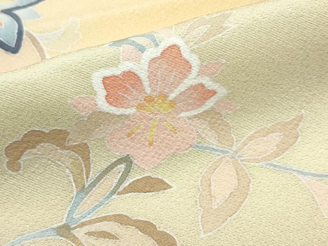 平和屋着物●極上　訪問着　草花文　暈し染め　飴色地　逸品　CZAA4981s6