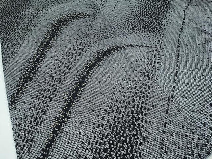 平和屋着物●極上　訪問着　総絞り　中国三大刺繍　相良刺繍　立波文　黒地　金銀糸　逸品　CZAA4993s6