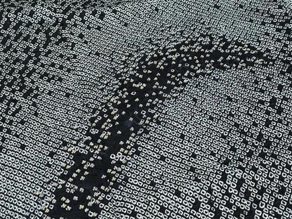 平和屋着物●極上　訪問着　総絞り　中国三大刺繍　相良刺繍　立波文　黒地　金銀糸　逸品　CZAA4993s6