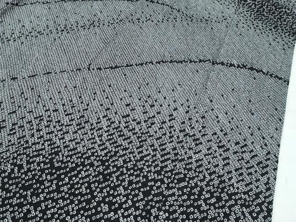 平和屋着物●極上　訪問着　総絞り　中国三大刺繍　相良刺繍　立波文　黒地　金銀糸　逸品　CZAA4993s6