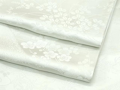 平和屋着物●極上　色無地　砂色　流水草花地紋　逸品　CZAA4996s6