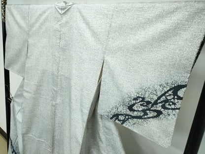 平和屋着物●極上　訪問着　紬地　流水文　逸品　CZAA4998s6