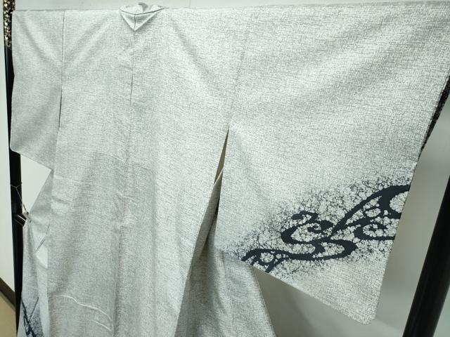 平和屋着物●極上　訪問着　紬地　流水文　逸品　CZAA4998s6