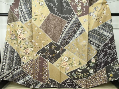 平和屋本店●極上　訪問着　駒刺繍　切嵌吉祥花文　金彩　逸品　CZAA5797s6