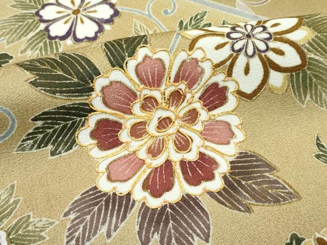 平和屋本店●極上　訪問着　駒刺繍　切嵌吉祥花文　金彩　逸品　CZAA5797s6