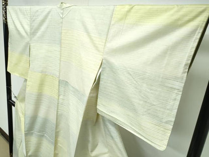 平和屋着物●極上　紅花紬　米沢　横段文　まるやま扱い　逸品　未使用　CZAA5001s6