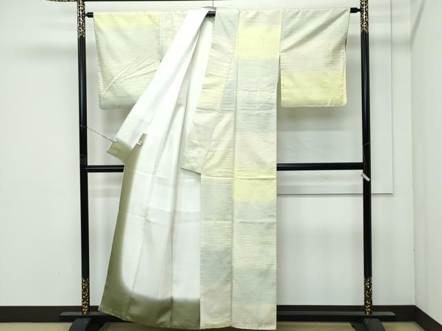 平和屋着物●極上　紅花紬　米沢　横段文　まるやま扱い　逸品　未使用　CZAA5001s6
