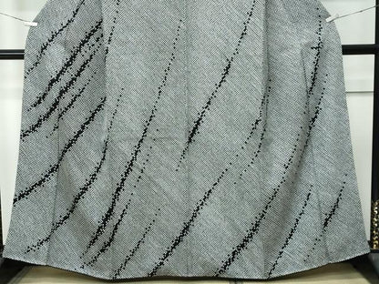 平和屋着物●極上　訪問着　総絞り　斜線文　黒地　逸品　未使用　CZAA5011s6