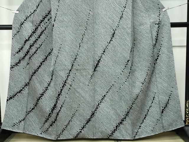 平和屋着物●極上　訪問着　総絞り　斜線文　黒地　逸品　未使用　CZAA5011s6