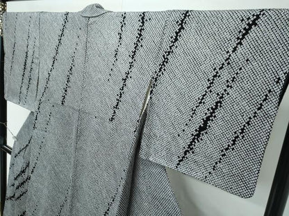 平和屋着物●極上　訪問着　総絞り　斜線文　黒地　逸品　未使用　CZAA5011s6