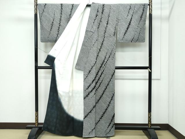 平和屋着物●極上　訪問着　総絞り　斜線文　黒地　逸品　未使用　CZAA5011s6