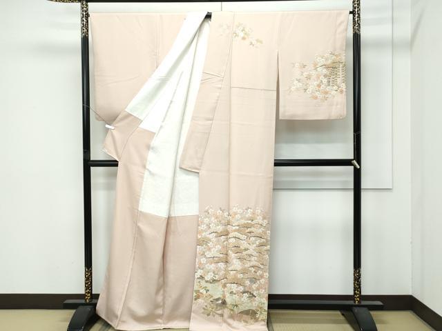 平和屋本店●極上 訪問着 総刺繍 中国三大刺繍 相良刺繍 花松文 金糸 香色地 逸品 CZAA5019s6