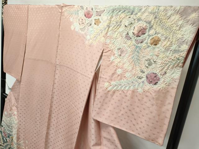 平和屋着物●極上　訪問着　作家物　辻が花　絞り　暈し染め　銀通し地　赤香色地　逸品　CZAA5021s6