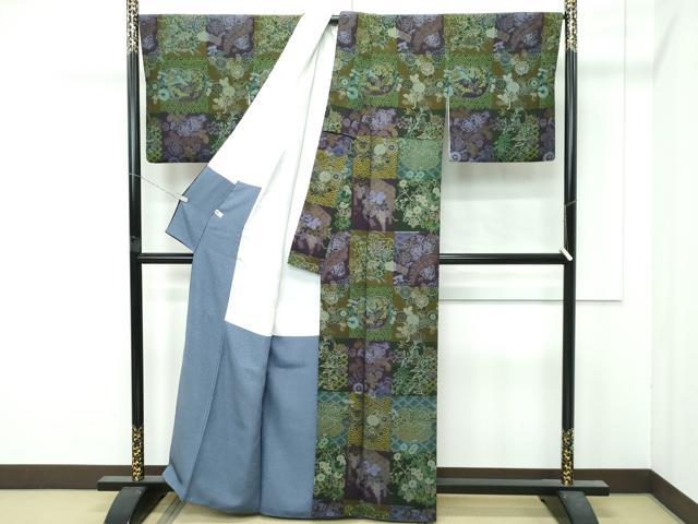 平和屋本店●極上　前田仁仙　仁仙更紗　小紋・長襦袢セット　鳳凰草花文　健勝苑扱い　逸品　CZAA5023s6