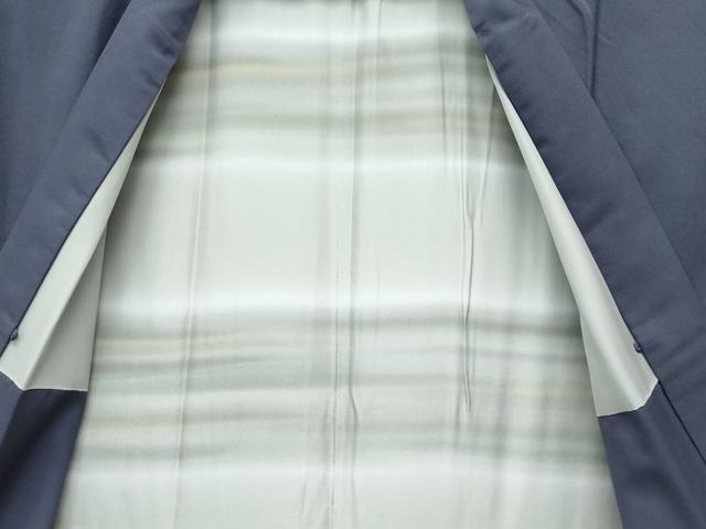 平和屋着物∞極上　男性　長羽織　キングサイズ　紬地　色無地　消鼠色　逸品　CZAA5071s6