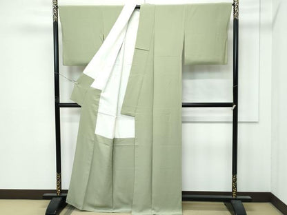 平和屋着物●極上　色無地　柳茶色　逸品　CZAA5041s6