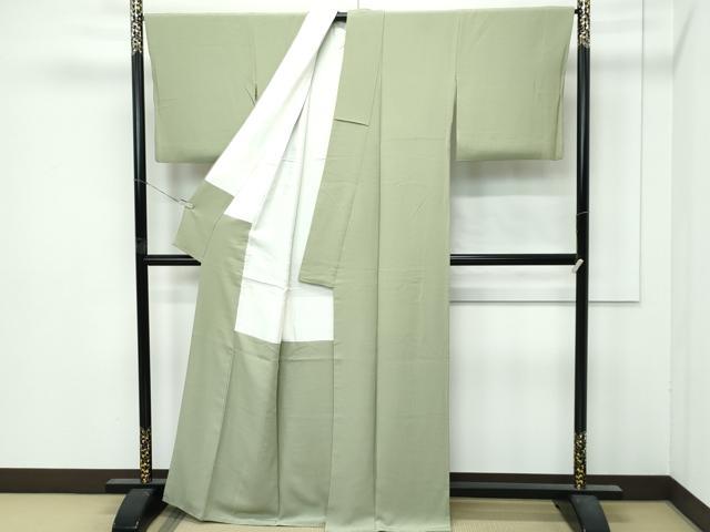 平和屋着物●極上　色無地　柳茶色　逸品　CZAA5041s6