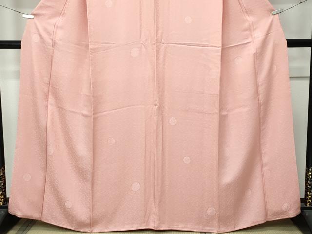 平和屋着物●極上　色無地　赤香色　草花丸地紋　さが美扱い　逸品　CZAA5042s6