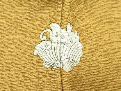 平和屋着物●極上　色無地　黄橡色　松竹梅楓地紋　逸品　未使用　CZAA5045s6