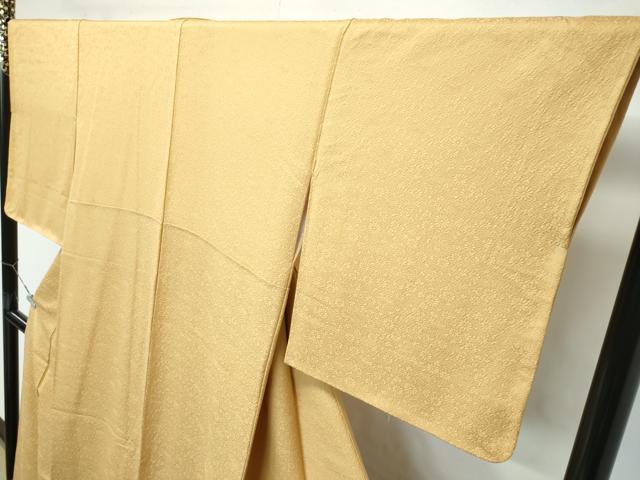 平和屋着物●極上　色無地　飴色　草花地紋　逸品　未使用　CZAA5046s6