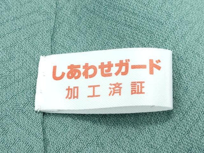 平和屋着物●極上　色無地　青鈍色　花唐草地紋　逸品　CZAA5047s6
