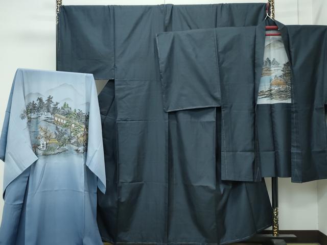 平和屋本店●極上 男性 本場大島紬 アンサンブル 長襦袢セット キングサイズ 100亀甲 総詰め 逸品 未使用 CZAA5053s6