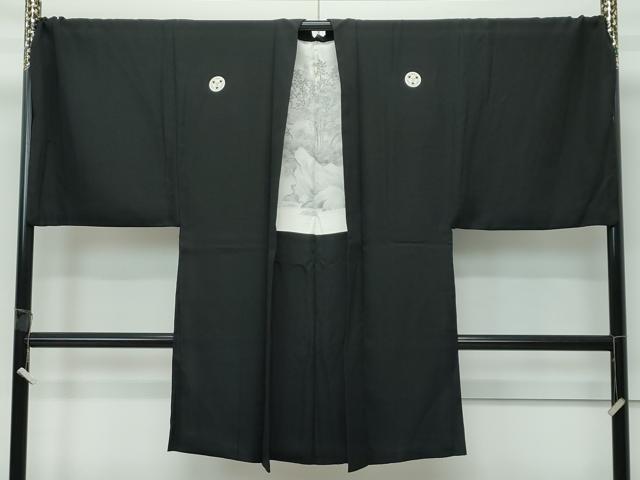 平和屋本店●極上　男性　黒紋付・長羽織・馬乗り袴セット　キングサイズ　逸品　CZAA5054s6