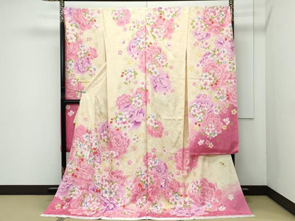 平和屋本店●極上 松田聖子 SEIKOMATSUDA 振袖 仮絵羽 刺繍 草花文 暈し染め 金彩 逸品 未使用 CZAA5055s6