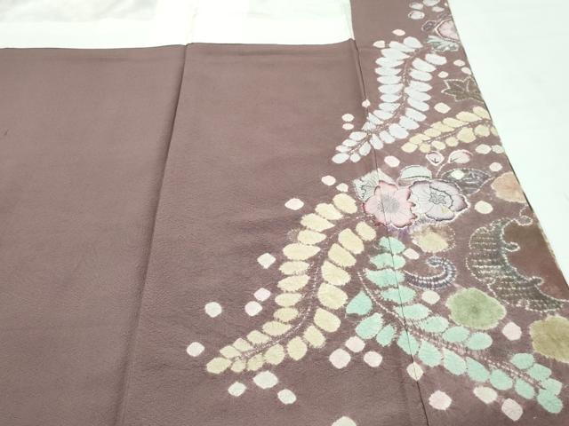 平和屋本店●極上　樋熊哲也　訪問着　辻が花　絞り　手描き　暈し染め　金通し地　鬼しぼ縮緬　逸品　未使用　CZAA5058s6