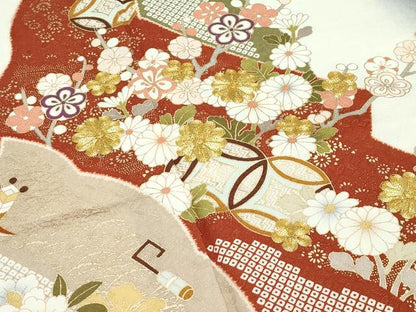 平和屋着物●極上　訪問着　駒刺繍　道長七宝枝花文　暈し染め　金彩　逸品　CZAA5062s6