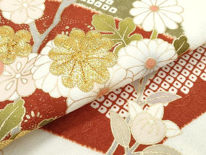 平和屋着物●極上　訪問着　駒刺繍　道長七宝枝花文　暈し染め　金彩　逸品　CZAA5062s6
