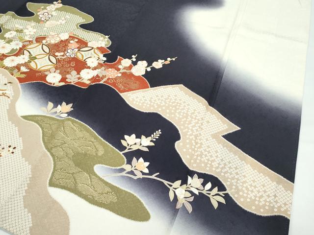 平和屋着物●極上　訪問着　駒刺繍　道長七宝枝花文　暈し染め　金彩　逸品　CZAA5062s6