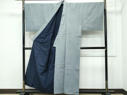 平和屋着物●極上　男性　紬　アンサンブル　キングサイズ　120亀甲　山鳩色地　三越扱い　逸品　CZAA5066s6