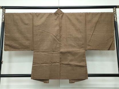 平和屋着物●極上　男性　紬　アンサンブル　色無地　涅色　逸品　未使用　CZAA5067s6