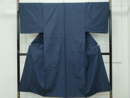 平和屋着物●極上　男性　紬　アンサンブル　色無地　藍鉄色　逸品　未使用　CZAA5068s6