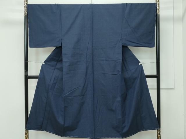 平和屋着物●極上　男性　紬　アンサンブル　色無地　藍鉄色　逸品　未使用　CZAA5068s6