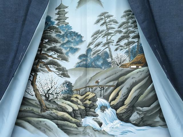 平和屋着物●極上　男性　紬　アンサンブル　色無地　藍鉄色　逸品　未使用　CZAA5068s6