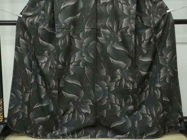 平和屋着物●極上　本場大島紬　９マルキ　草花文　逸品　未使用　CZAA5074s6