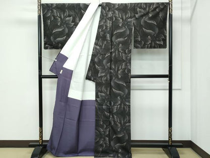 平和屋着物●極上　本場大島紬　９マルキ　草花文　逸品　未使用　CZAA5074s6
