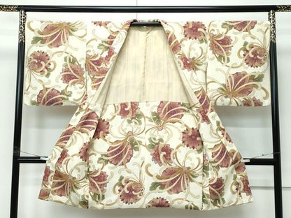 平和屋着物∞極上　長羽織　乱菊　砥粉色地　逸品　未使用　CZAA5075s6