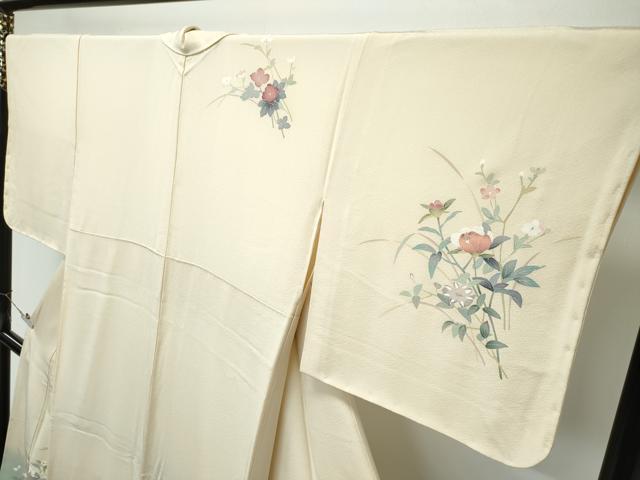 平和屋本店●極上　本加賀友禅作家　和泉衛知　訪問着　草花文　暈し染め　蜂蜜色地　逸品　未使用　CZAA5082s6