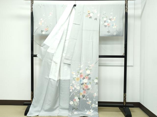平和屋着物●極上　訪問着　友禅　枝梅菊文　たたき染め　逸品　CZAA5084s6
