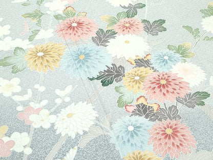 平和屋着物●極上　訪問着　友禅　枝梅菊文　たたき染め　逸品　CZAA5084s6