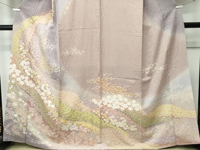 平和屋着物●極上　訪問着　草花霞文　暈し染め　金通し地　逸品　CZAA5085s6