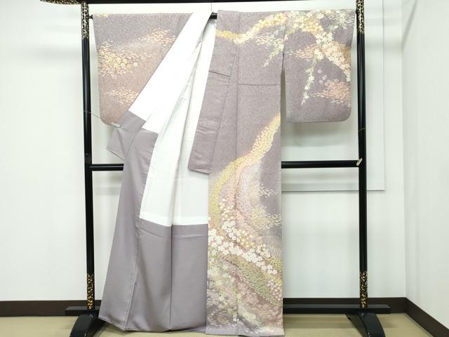 平和屋着物●極上　訪問着　草花霞文　暈し染め　金通し地　逸品　CZAA5085s6