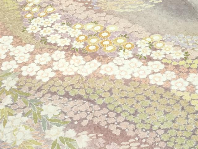 平和屋着物●極上　訪問着　草花霞文　暈し染め　金通し地　逸品　CZAA5085s6