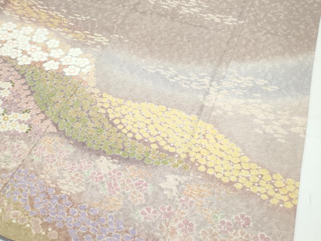 平和屋着物●極上　訪問着　草花霞文　暈し染め　金通し地　逸品　CZAA5085s6