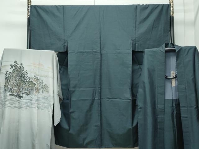 平和屋着物●極上　男性　本場大島紬　アンサンブル・長襦袢セット　100亀甲　総詰め　逸品　CZAA5086s6
