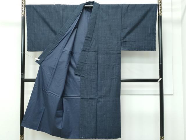 平和屋着物●極上　男性　本場塩沢紬織　アンサンブル・長襦袢セット　縞　南雲織物謹製　反端付き　逸品　未使用　CZAA5087s6